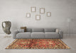 Machine Washable Persian Brown Traditional Rug in a Living Room,, wshtr4383brn