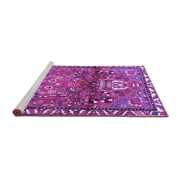 Sideview of Machine Washable Persian Purple Traditional Area Rugs, wshtr4383pur