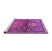 Sideview of Machine Washable Persian Purple Traditional Area Rugs, wshtr4383pur