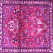 Square Machine Washable Persian Pink Traditional Rug, wshtr4383pnk