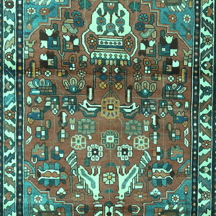 Machine Washable Persian Turquoise Traditional Area Rugs, wshtr4383turq
