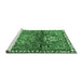 Sideview of Machine Washable Persian Emerald Green Traditional Area Rugs, wshtr4383emgrn