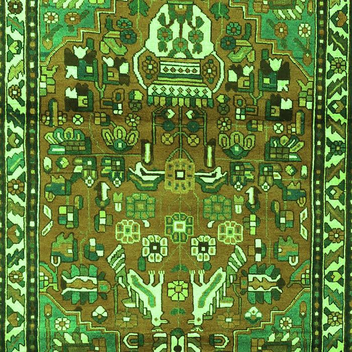 Serging Thickness of Machine Washable Persian Green Traditional Area Rugs, wshtr4383grn