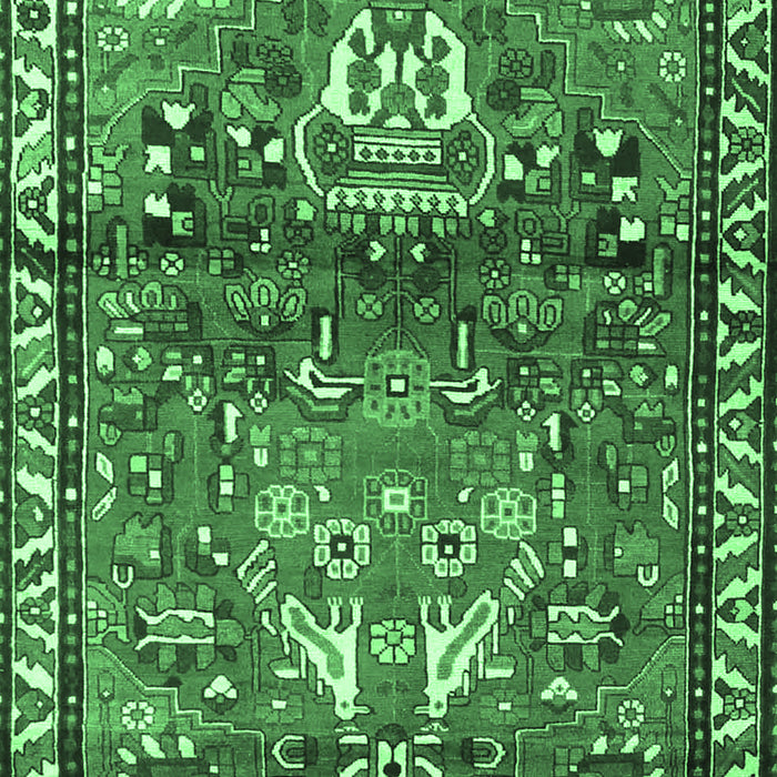 Machine Washable Persian Emerald Green Traditional Area Rugs, wshtr4383emgrn