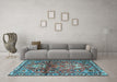 Machine Washable Persian Light Blue Traditional Rug in a Living Room, wshtr4383lblu