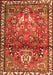 Serging Thickness of Machine Washable Persian Orange Traditional Area Rugs, wshtr4383org