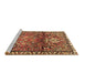 Sideview of Machine Washable Persian Brown Traditional Rug, wshtr4383brn