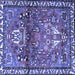 Square Machine Washable Persian Blue Traditional Rug, wshtr4383blu