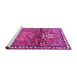 Sideview of Machine Washable Persian Pink Traditional Rug, wshtr4383pnk