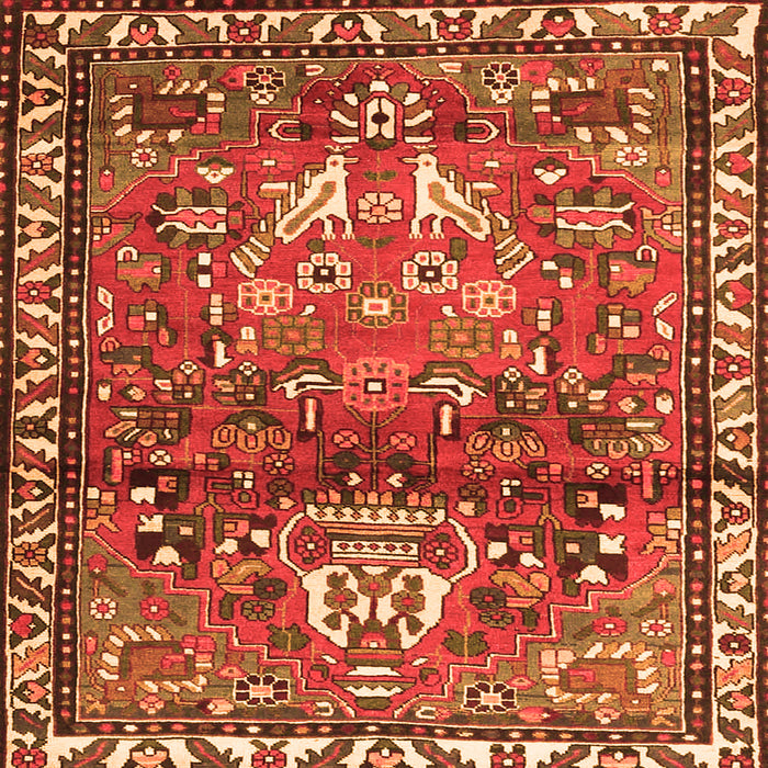 Serging Thickness of Persian Orange Traditional Rug, tr4383org