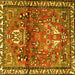 Square Persian Yellow Traditional Rug, tr4383yw