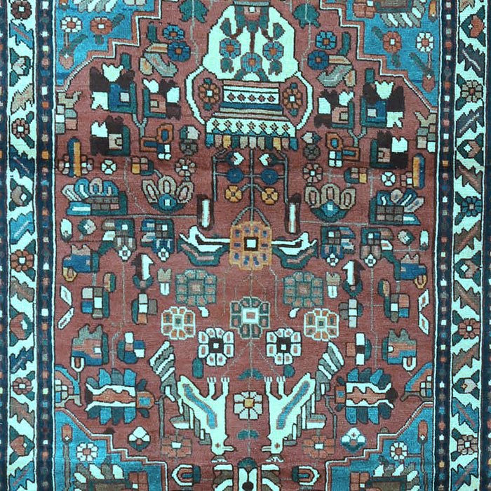 Machine Washable Persian Light Blue Traditional Rug, wshtr4383lblu