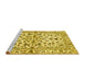 Sideview of Machine Washable Persian Yellow Traditional Rug, wshtr4384yw