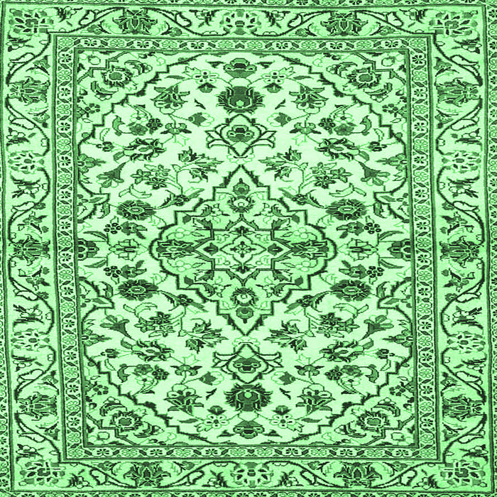 Square Persian Emerald Green Traditional Rug, tr4384emgrn