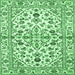 Square Persian Emerald Green Traditional Rug, tr4384emgrn