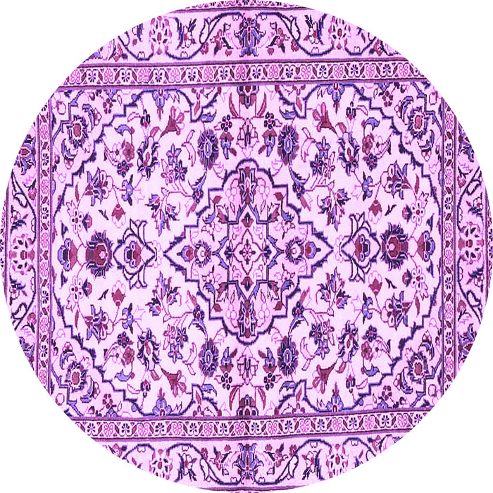 Round Persian Purple Traditional Rug, tr4384pur