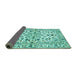 Sideview of Persian Turquoise Traditional Rug, tr4384turq