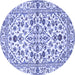 Round Persian Blue Traditional Rug, tr4384blu