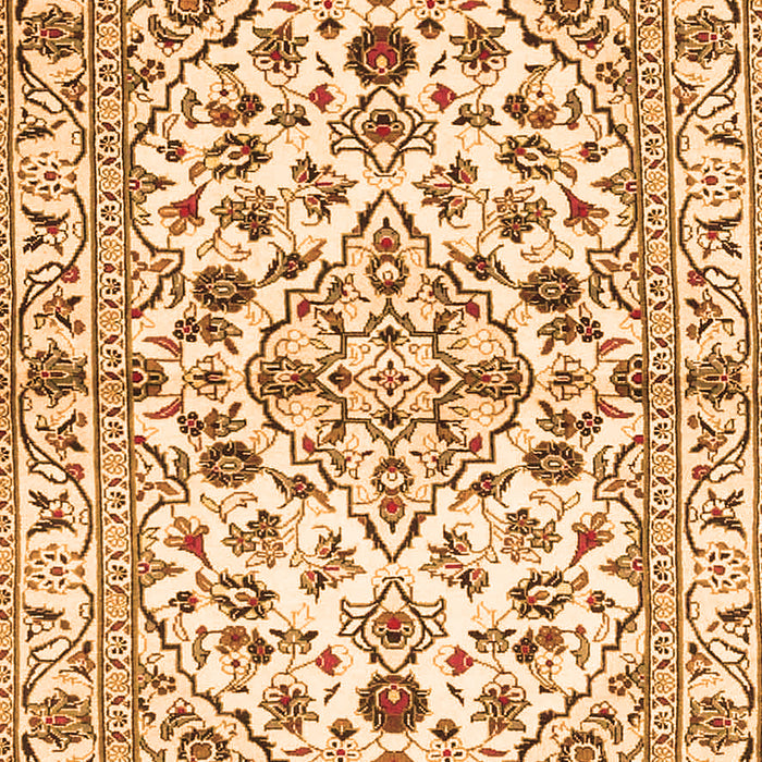 Serging Thickness of Machine Washable Persian Orange Traditional Area Rugs, wshtr4384org