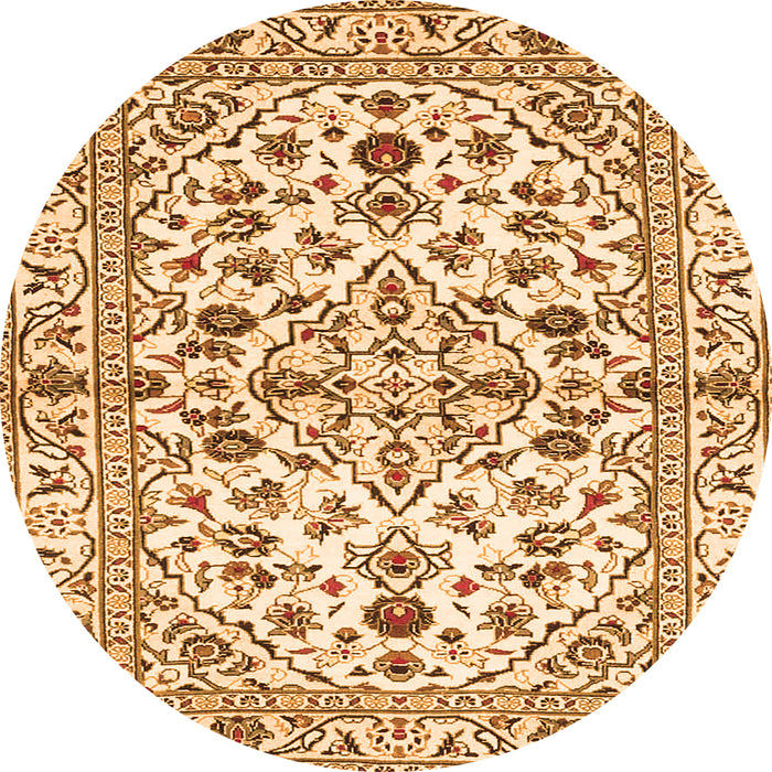 Square Persian Orange Traditional Rug, tr4384org