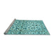 Sideview of Machine Washable Persian Light Blue Traditional Rug, wshtr4384lblu