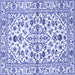 Square Machine Washable Persian Blue Traditional Rug, wshtr4384blu