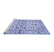 Sideview of Machine Washable Persian Blue Traditional Rug, wshtr4384blu