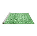 Sideview of Machine Washable Persian Emerald Green Traditional Area Rugs, wshtr4384emgrn