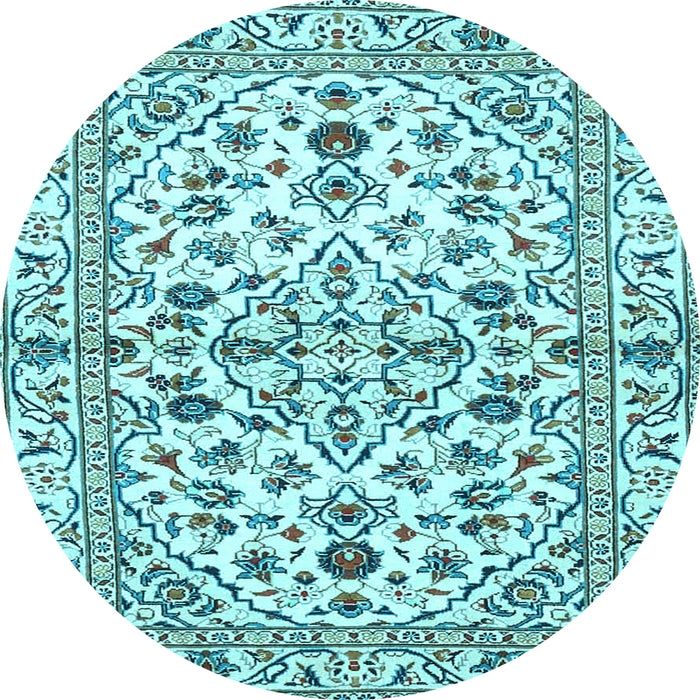 Round Persian Light Blue Traditional Rug, tr4384lblu