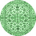 Round Persian Emerald Green Traditional Rug, tr4384emgrn