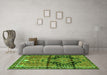 Machine Washable Persian Green Traditional Area Rugs in a Living Room,, wshtr4385grn