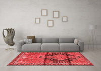 Machine Washable Persian Red Traditional Rug, wshtr4385red