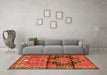 Machine Washable Persian Orange Traditional Area Rugs in a Living Room, wshtr4385org