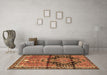 Machine Washable Persian Brown Traditional Rug in a Living Room,, wshtr4385brn