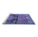 Sideview of Machine Washable Persian Blue Traditional Rug, wshtr4385blu