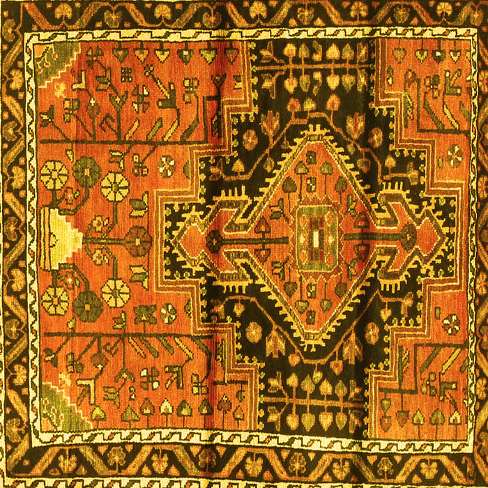 Square Persian Yellow Traditional Rug, tr4385yw