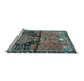 Sideview of Machine Washable Persian Light Blue Traditional Rug, wshtr4385lblu