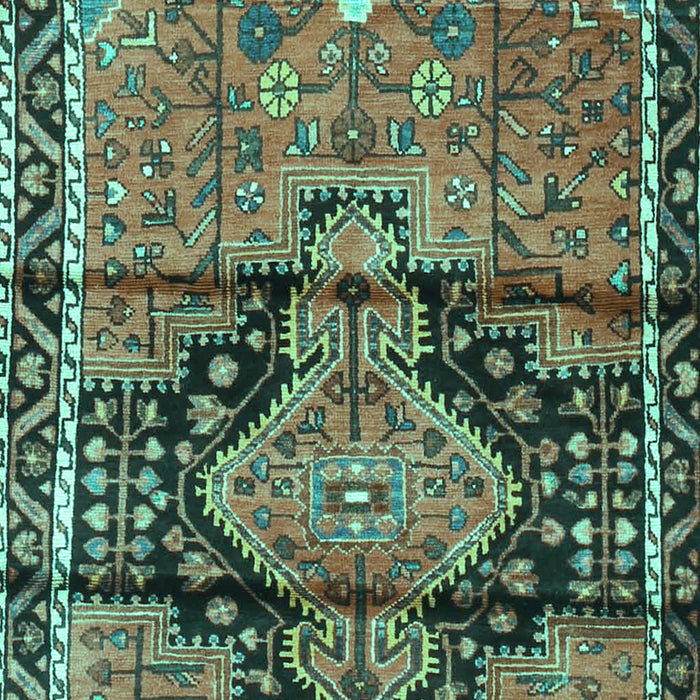 Machine Washable Persian Turquoise Traditional Area Rugs, wshtr4385turq