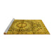 Sideview of Machine Washable Persian Yellow Traditional Rug, wshtr4386yw