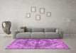 Machine Washable Persian Purple Traditional Area Rugs in a Living Room, wshtr4386pur