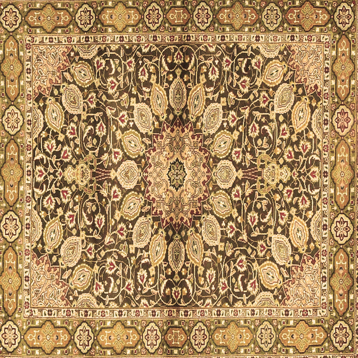 Square Machine Washable Persian Brown Traditional Rug, wshtr4386brn