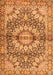 Serging Thickness of Machine Washable Persian Orange Traditional Area Rugs, wshtr4386org