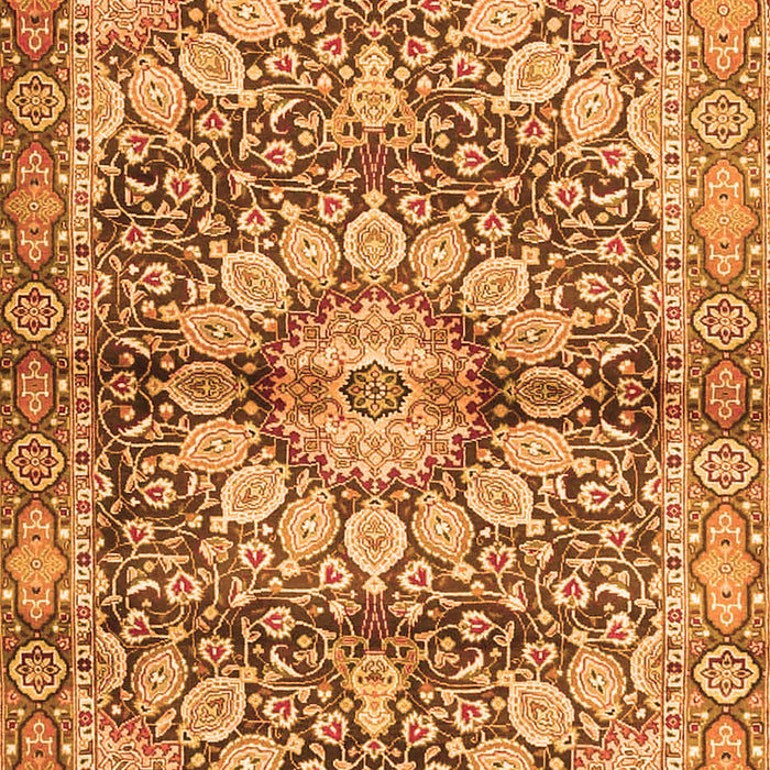 Serging Thickness of Machine Washable Persian Orange Traditional Area Rugs, wshtr4386org
