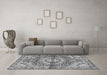 Machine Washable Persian Gray Traditional Rug in a Living Room,, wshtr4386gry