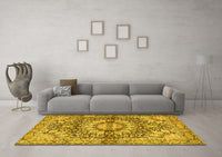 Machine Washable Persian Yellow Traditional Rug, wshtr4386yw