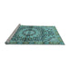 Sideview of Machine Washable Persian Light Blue Traditional Rug, wshtr4386lblu