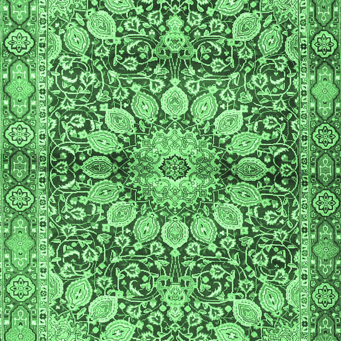 Machine Washable Persian Emerald Green Traditional Area Rugs, wshtr4386emgrn