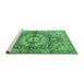 Sideview of Machine Washable Persian Emerald Green Traditional Area Rugs, wshtr4386emgrn