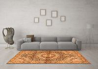 Machine Washable Persian Orange Traditional Rug, wshtr4386org