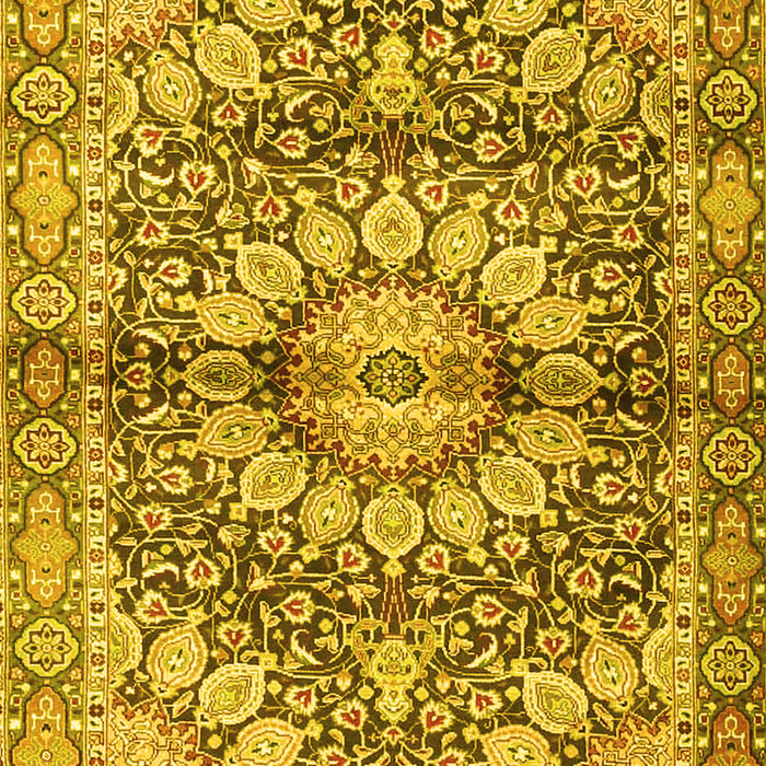 Machine Washable Persian Yellow Traditional Rug, wshtr4386yw